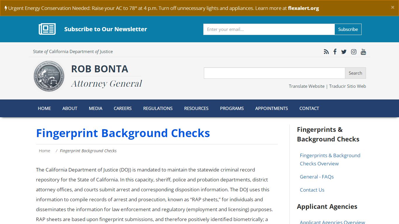 Fingerprint Background Checks | State of California - Department of ...